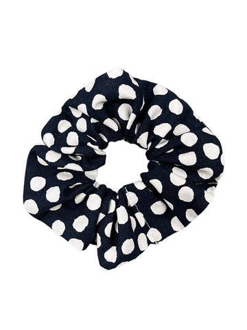 'Navy Polka Dots' Scrunchie